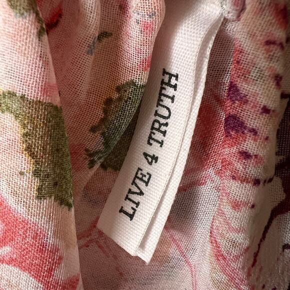 Live 4 Truth Blouse Womens SZ Small Bohemian Colorful Floral Long Flowy Sleeves - Picture 2 of 14